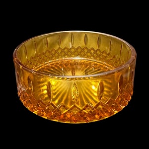 Vintage Amber Glass Bowl, Amber Diamond Bowl, Decorative Glass Bowl, Handcrafted Glass Bowl, Indiana Glass Bowl