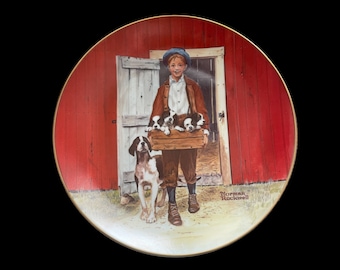 Vintage Norman Rockwell &quot;Puppy Love&quot; Collector Plate, 1981, Limited Edition Collectible Plate, Decorative Plate, Wall Plate, Rockwell Plate