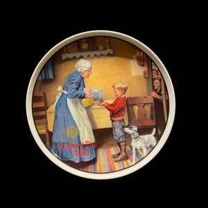 Vintage Norman Rockwell Sammelteller: &quot;&quot;The Pantry Raid&quot;&quot; Muttertag 1986.&quot;