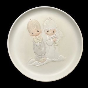 Vintage Precious Moments Wedding Plate: 1980 Collectible Porcelain Decor
