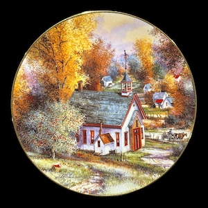 Vintage Wimpel Porzellan, Sammelteller: &quot;Schultage&quot; von Kirk Randle (22,5 cm)