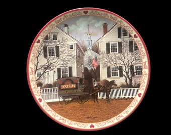 Vintage Collector Plate "A Farewell Kiss for Miss Jacob Amherst Dove" Charles Wysocki in the Hometown Memories Collection, Bradford Exchange