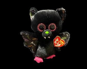 TY Beanie Boo Dart Bat: 6-inch Collectible Plush with Pink Sparkly Eyes