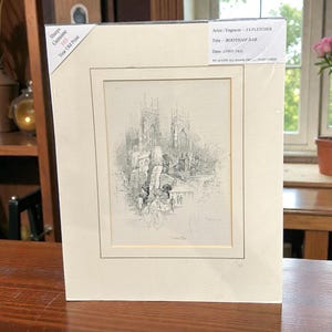 Antiker 1903 Bootham Bar Druck - J.S. Fletcher Gravur - Vintage York Stadtbild Lithographie