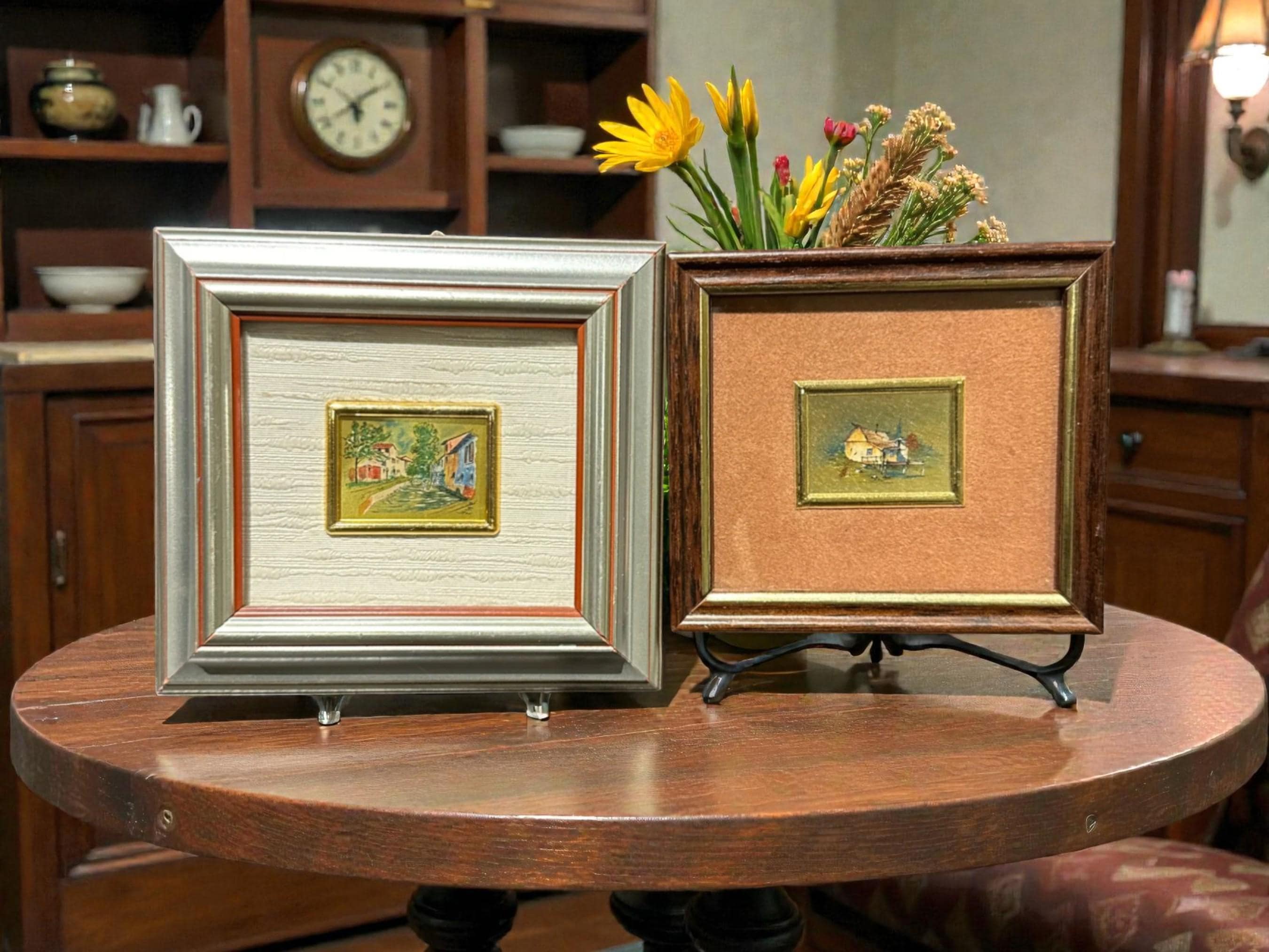 その他 creazioni FOGLIA ORO artistiche ASSISI Vintage Italian 23K Gold Chromolithograph Mini Paintings – Serie