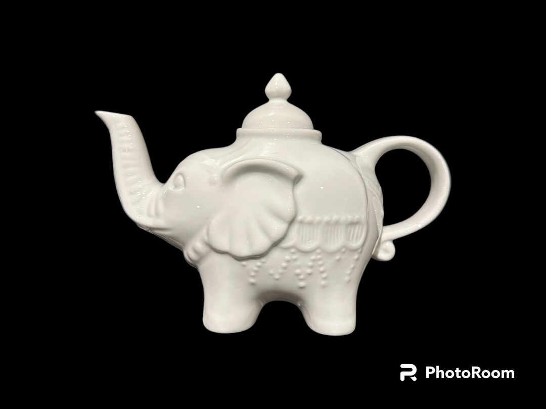 Vintage BIA Cordon Bleu White Elephant Teapot Embossed Etsy