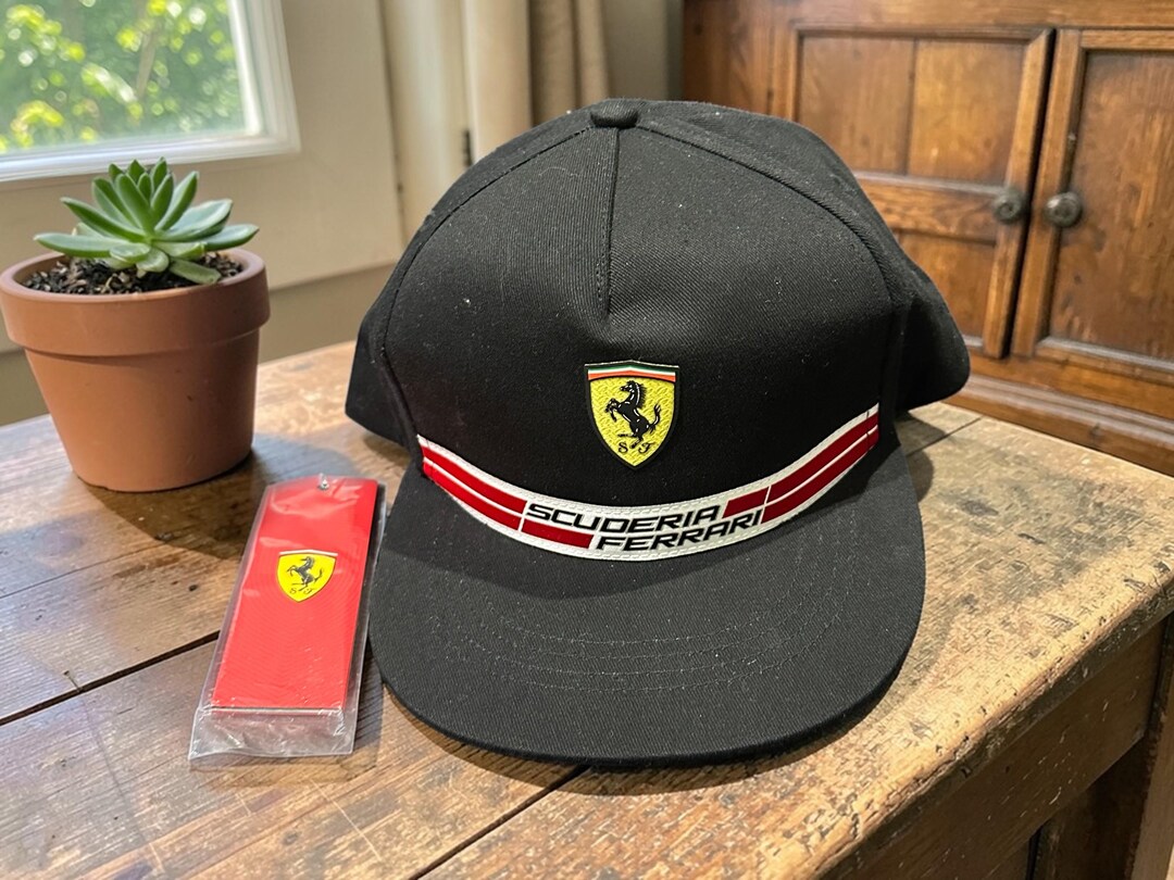 2000s puma  Scuderia Ferrari F1 team cap features a prominent embroidered shield Puma Scuderia Ferrari F1 Team Hat - Embroidered Shield Logo  main image 4