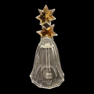 Vintage Mikasa Golden Stars Crystal Glass Bell, 6&quot; Tall, Made in Germany, Collectible Bell, Bell Collector, Crystal Bell, Mikasa Bell