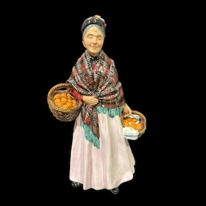 Vintage Royal Doulton &quot;The Orange Lady&quot; HN1759 Hand-Painted Figurine, Collectible Bone China, Doulton Orange Lady, Leslie Harradine Design