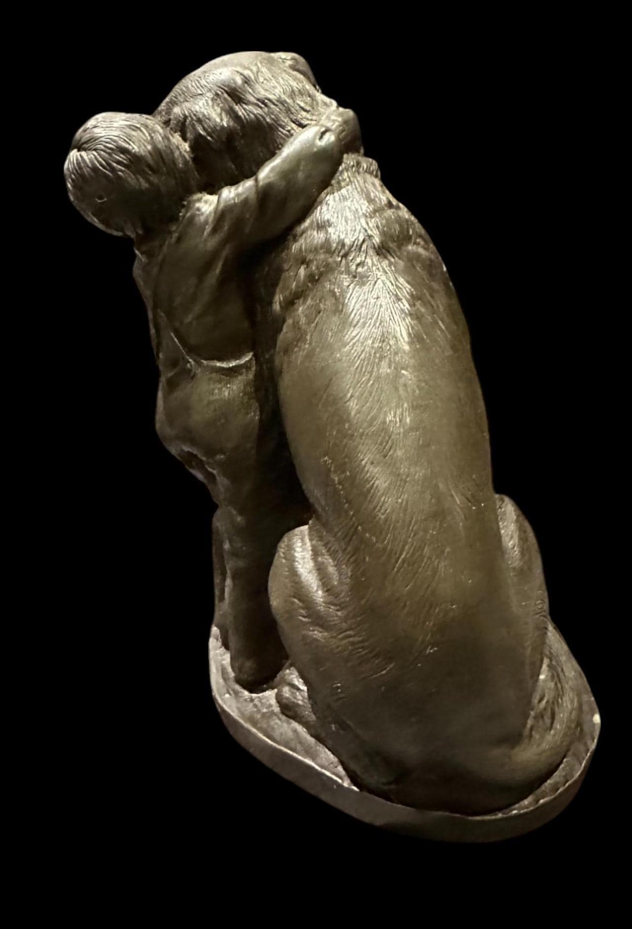 子供と犬のブロンズ彫刻 子供と犬のブロンズ彫刻