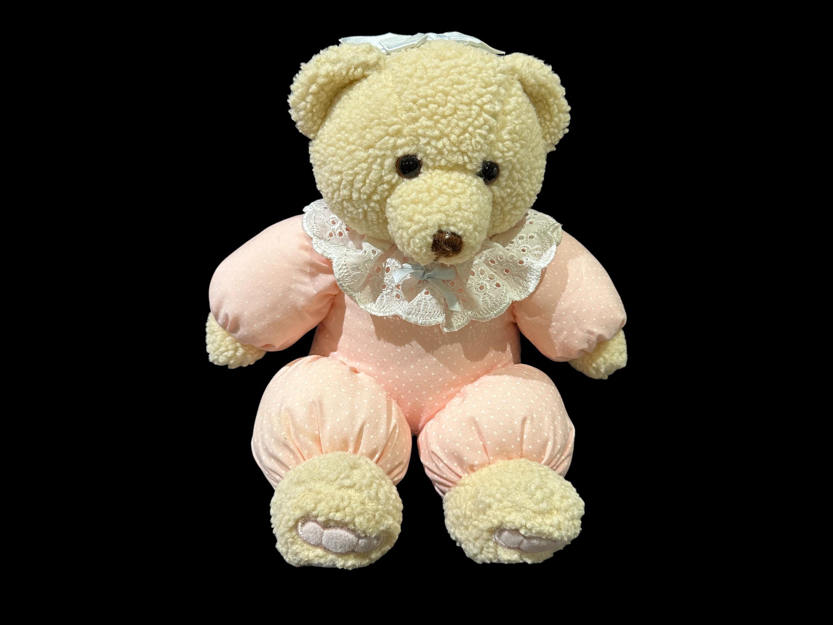 Vintage Daikin Musical Bear Plush, Teddy Bear in Pink Pajamas
