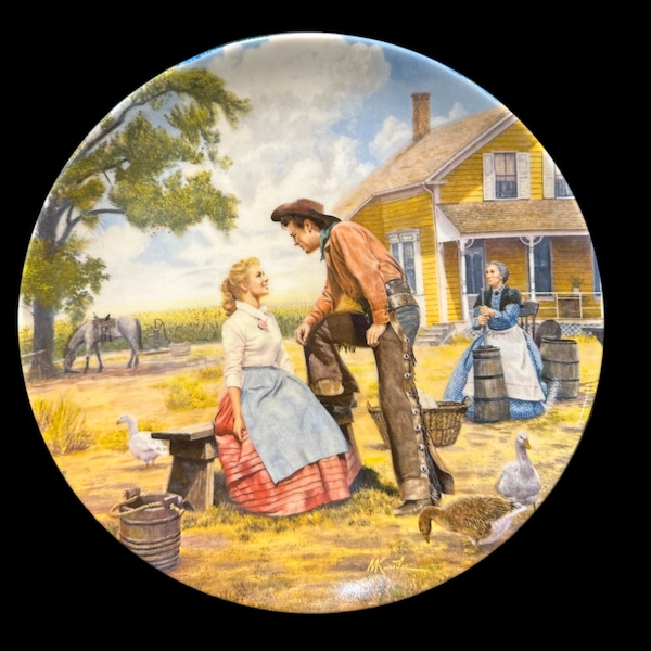 Vintage Collector plate "Oh, What a Beautiful Mornin" by Mort Kunstler, 1st Issue "Oklahoma!" series, Collectible Movie Plate, Knowles China