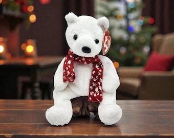 Ty Beanie Baby “2000 Holiday Teddy” the White Holiday Bear Wearing