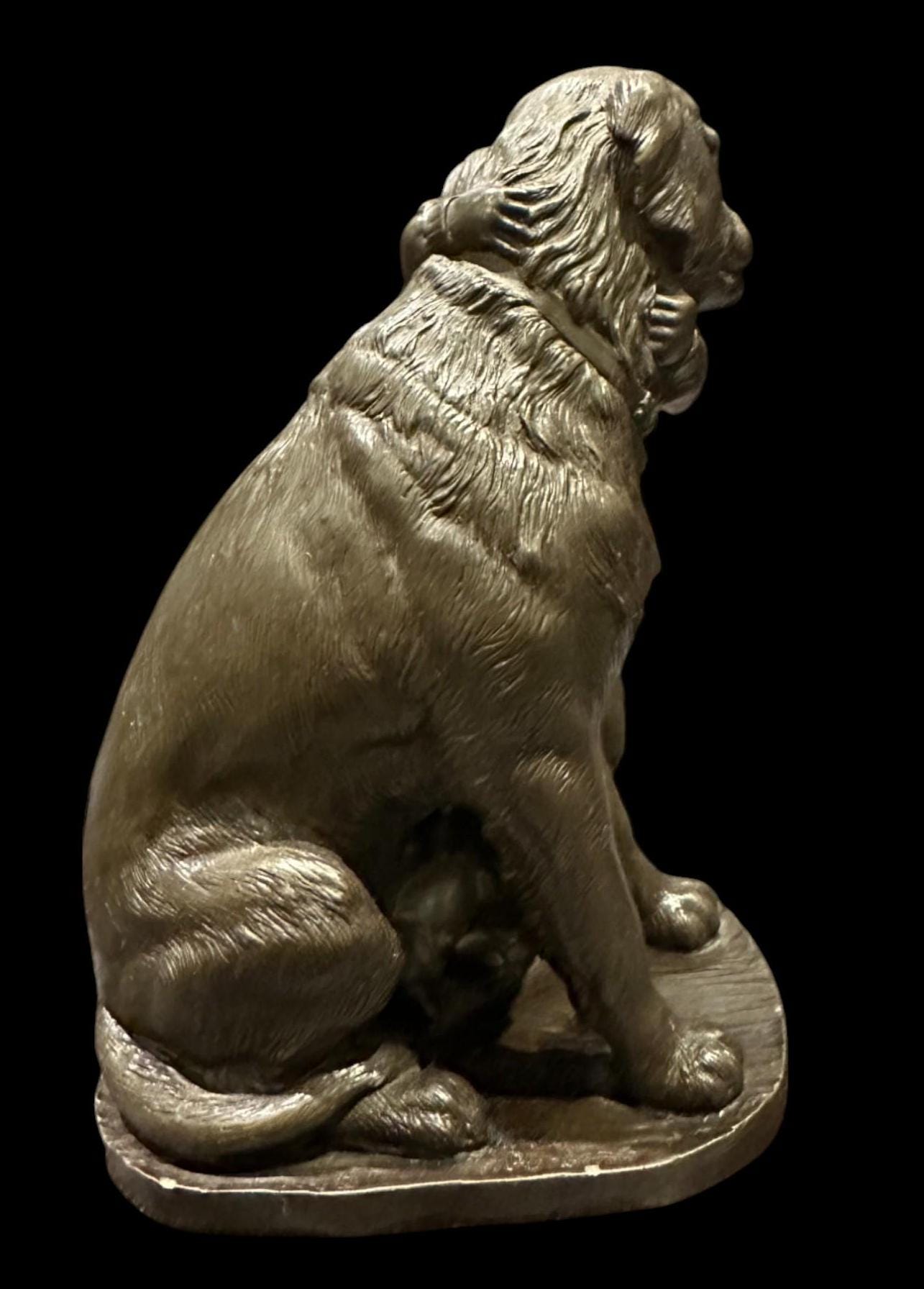 子供と犬のブロンズ彫刻 ヴィンテージ ヘレディティーズ ブロンズ彫刻：少年と犬のアート