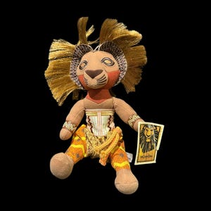 Vintage Disney The Lion King Broadway Musical SIMBA Lion Plush Toy with Original Tag, Disney Collectible Stuffed Toy, Disney Collector Item