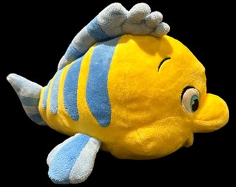 Vintage Disney The Little Mermaid Flounder the Fish Stuffed Animal Plush Toy, Flounder Plush Toy, Flounder Fish Plush Doll, Stuffed Toy