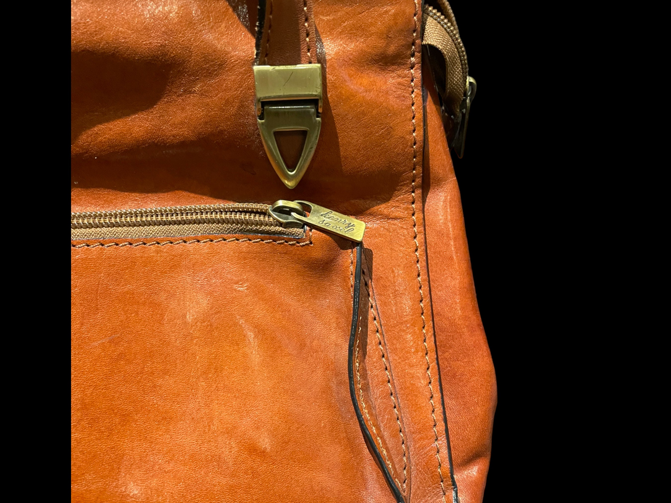 Vintage Henry Saxel Leather Shoulder Bag - 80s Made in France - Etsy