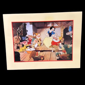 Vintage Rare Disney Exclusive Commemorative Lithography Snow White and the Seven Dwarfs, 1994, Disney Collectible, Snow White Lithograph