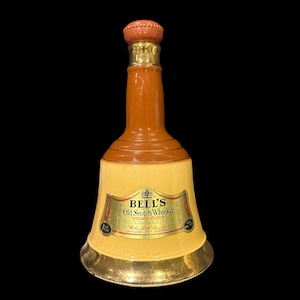 Vintage Large Bells Old Scottish Whiskey Bottle, Collectible Decanter, Bell shaped Bottle, Wade Bells Old Scotch Bottle, Porcelain Bottle