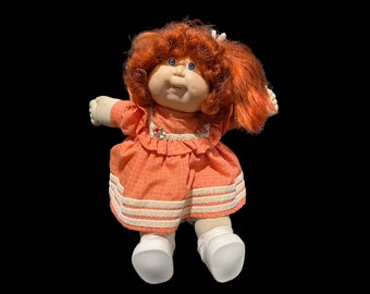 Vintage 1986 Cabbage Patch Kids Doll Redhead Corn Silk Hair Signed by Xavier Roberts in Original diapers, Collectible Toy Dolls Stuffed Toys