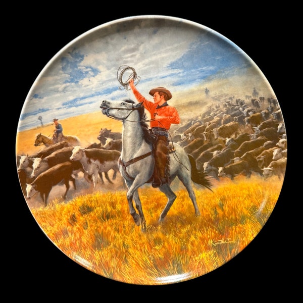 Vintage Collector plate "Oklahoma!" by Mort Kunstler, 4th Issue in the "Oklahoma!" series, Collectible Movie Plate, Knowles Fine China, 1986
