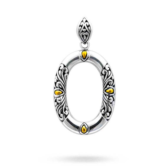 Garni 925 Sterling Silver and 18k Yellow Gold Oval Leda - Etsy