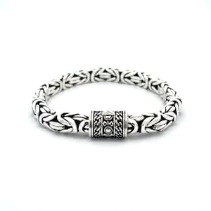 Garni 925 Sterling Silver Handcrafted Men&#39;s Byzantine Link Daron Bracelet