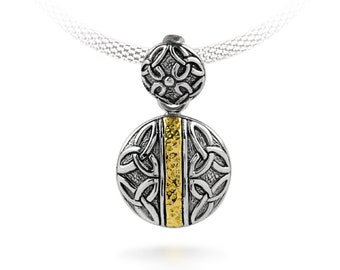 Garni 925 Sterling Silver and 18k Yellow Gold Celtic Style Hermine Pendant