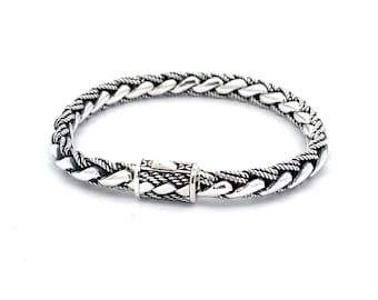 Garni 925 Sterling Silver Handcrafted Ladies Duel Braid Design Noor Bracelet
