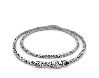 Garni 925 Handcrafted Sterling Silver Unisex Wheat link Arek Necklace