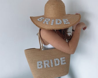 Personalised tote bag - straw tote bag bridesmaid bag bride personalised hen party bag gift bag straw bag bride party favour straw tote bag