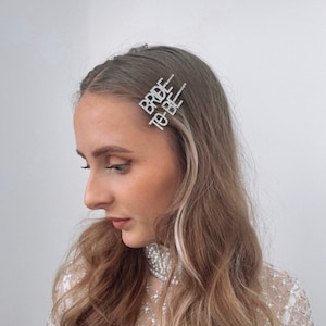 Bride To Be Diamonte silver hair clip -  Team bride bridesmaid bride hair slide clip grip wedding hen party gifts clip diamond