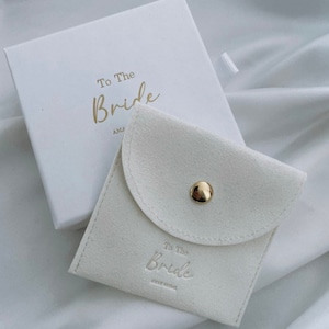 Bride jewellery gift box and pouch - bride to be gift wedding present wife bridal party hen do gift brides gift bracelet box jewellery box