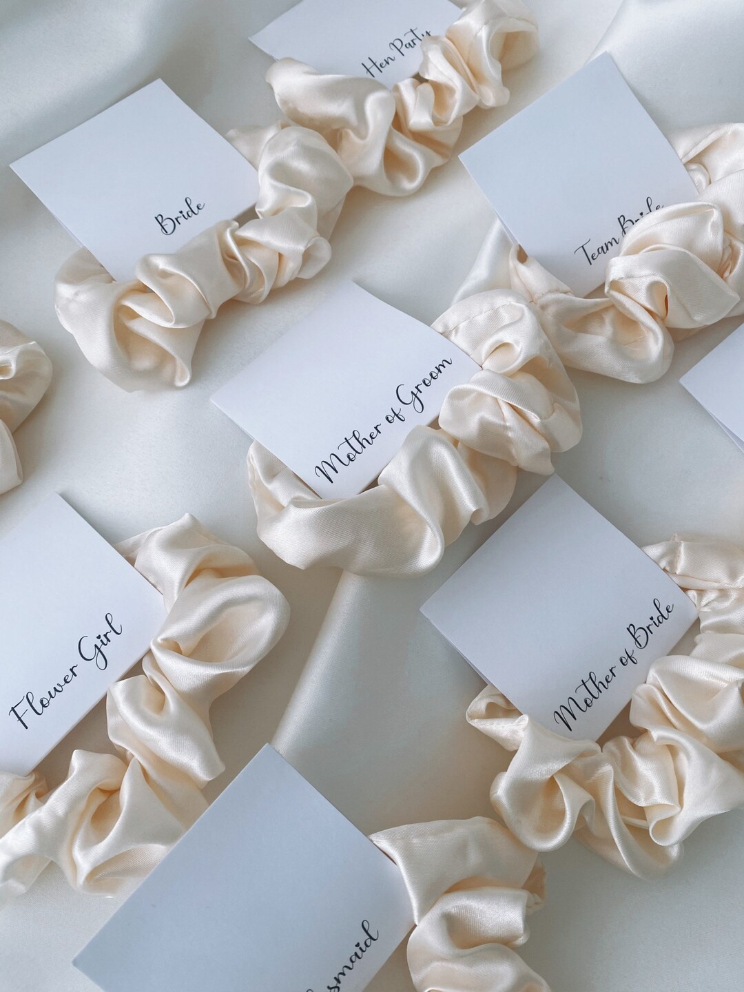 Ivory Bridesmaid Satin Scrunchie Hair Tie Satin Gold Etsy