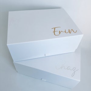 Personalised White Gift Box large Magnetic gift box bridesmaid proposal box birthday gift box present maid of honour gift wrap bridal boxes