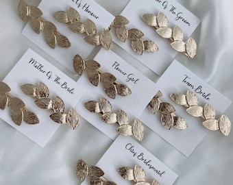 Bridesmaid hair clip - gold leaf Hair Clips Bridesmaids grips slides scrunchie bridesmaid gift bridal party favour maid of honour Greek