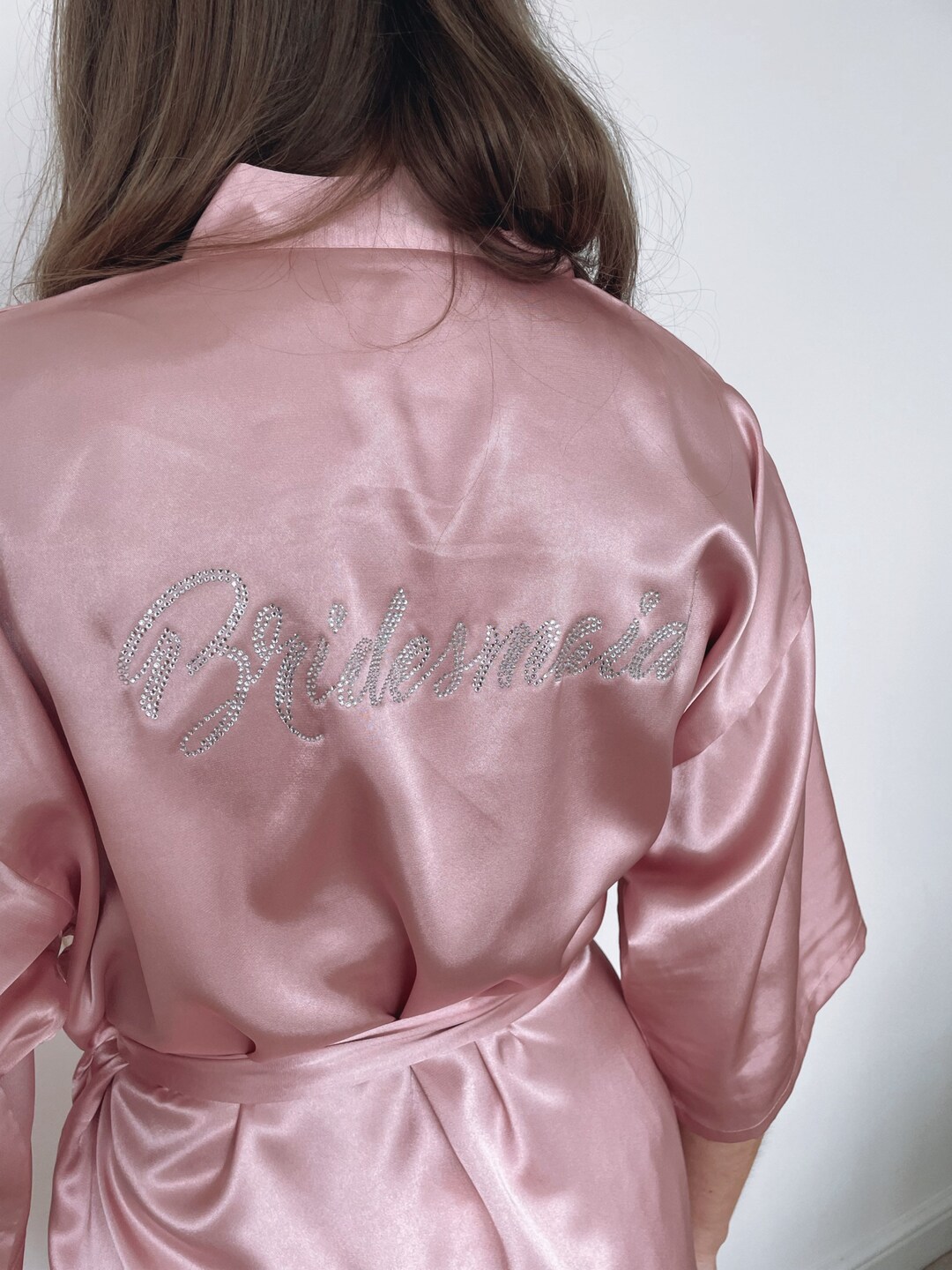 Diamond Personalised Bridesmaid Robes Satin Bridal Robes Dressing Gown