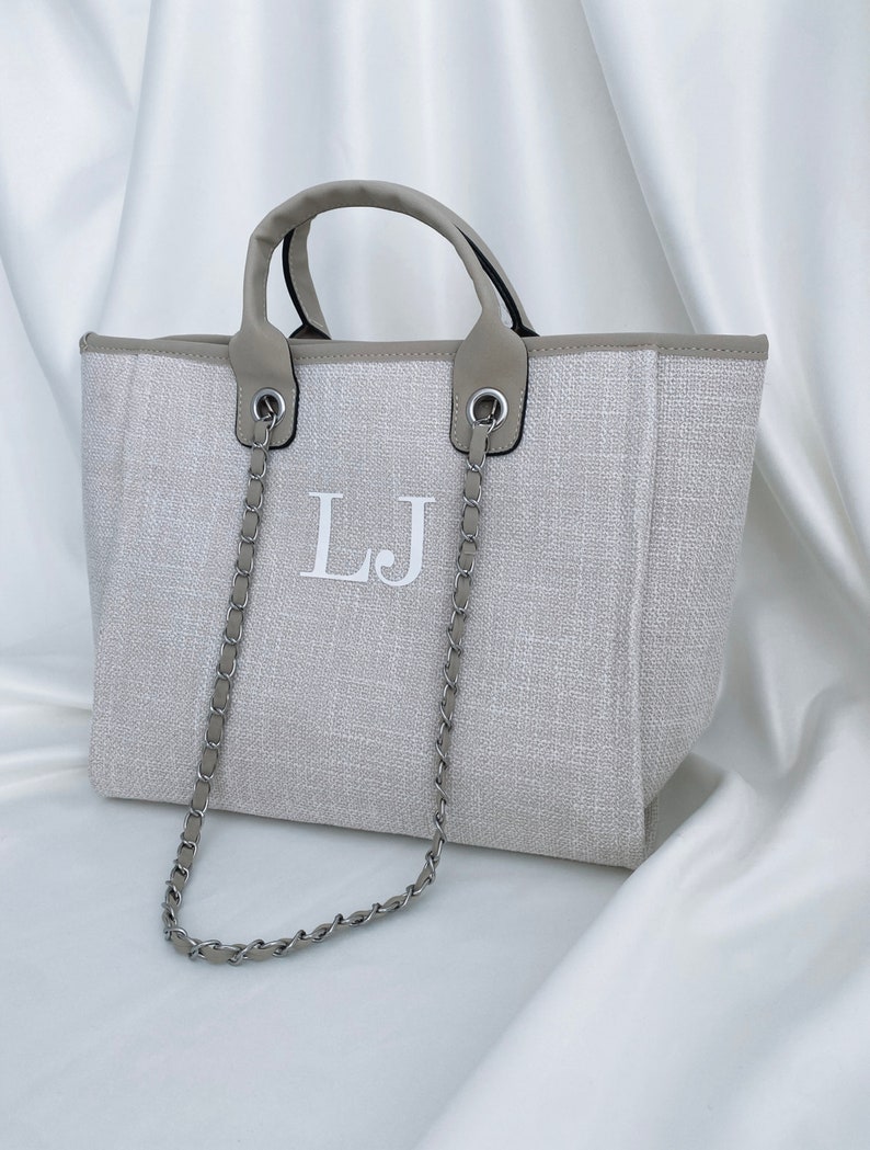 cream beach bag
