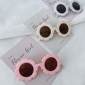 Flower Girl Sunglasses - flower girl gift bridal party gift bridesmaid proposal flower girl glasses wedding day gift flower sunnies