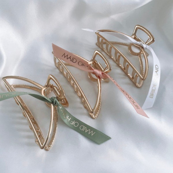 Clips de griffe de cheveux de mariée demoiselle d'honneur demoiselle d'honneur proposition de cadeau fête de mariage présent accessoire de cheveux d'or clip chignon clip vert sauge rose