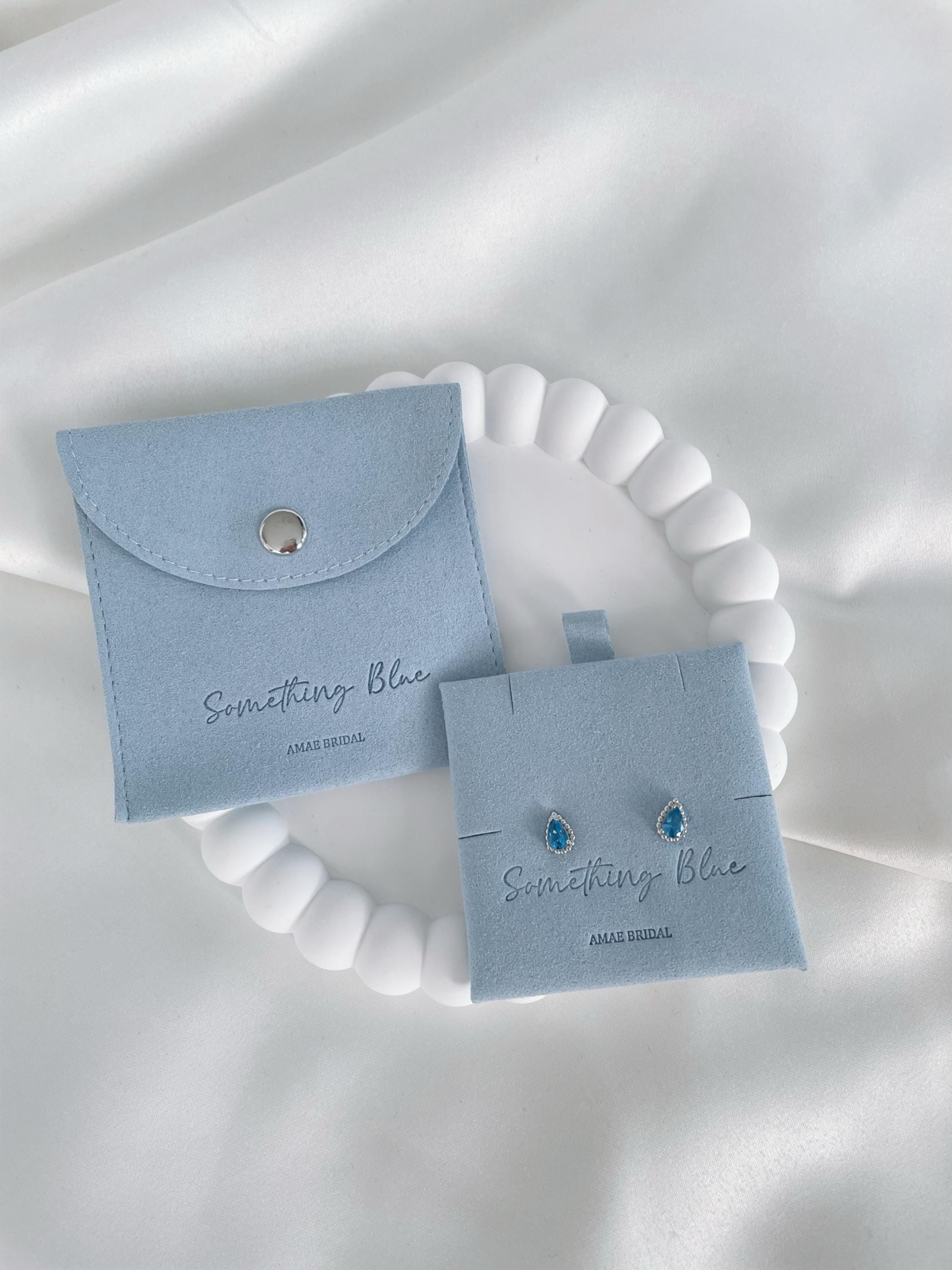 Something blue sterling silver earrings gift to the bride blue sterling silver jewellery wedding gift morning of the wedding gift new