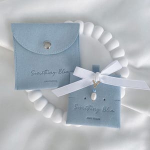 Something Blue Charm for the Bride on her wedding day bridesmaid gift bridal party show charm will you be my something blue charm pearl new