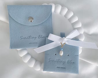 Something Blue Charm for the Bride on her wedding day bridesmaid gift bridal party show charm will you be my something blue charm pearl new