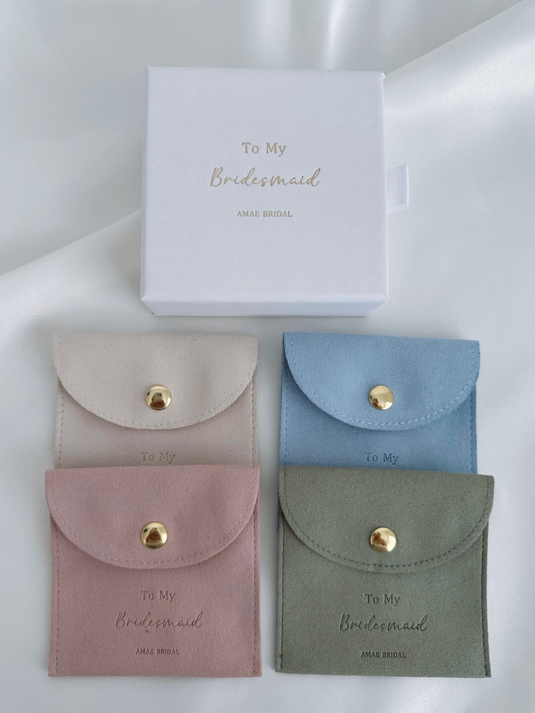 Bridesmaid Jewellery Gift Box and Pouch Maid of Honour Wedding Present ...