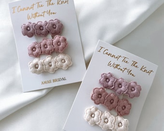 Bloemenmeisje haarspeld bloemenmeisje cadeau bruidsfeest huwelijkscadeau bruidsmeisje gunst bloemenclip haarspeld roze beige bloem haaraccessoire