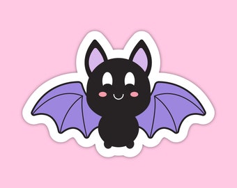 Spooky Bat Sticker | Kawaii Bat | Journal Sticker | Pastel Goth Sticker | Spooky Pastel Bat | Halloween Sticker | Laptop Sticker