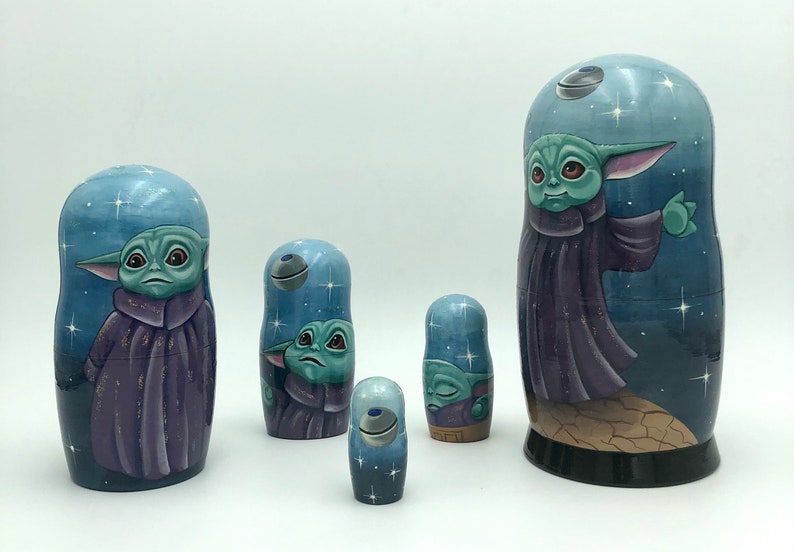 The Mandalorian Grogu Baby Yoda Inspired Nesting Dolls, Stacking Dolls
