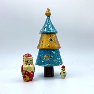 Christmas Tree Matryoshka, Christmas Style Nesting Doll, Handmade