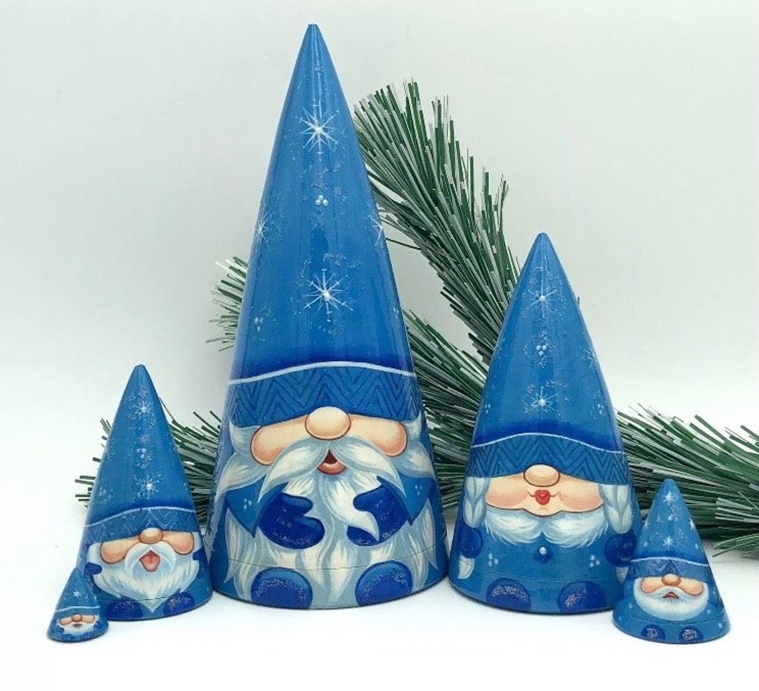 Christmas Gnomes Nesting Dolls, Shooting Star, Christmas Style Stacking