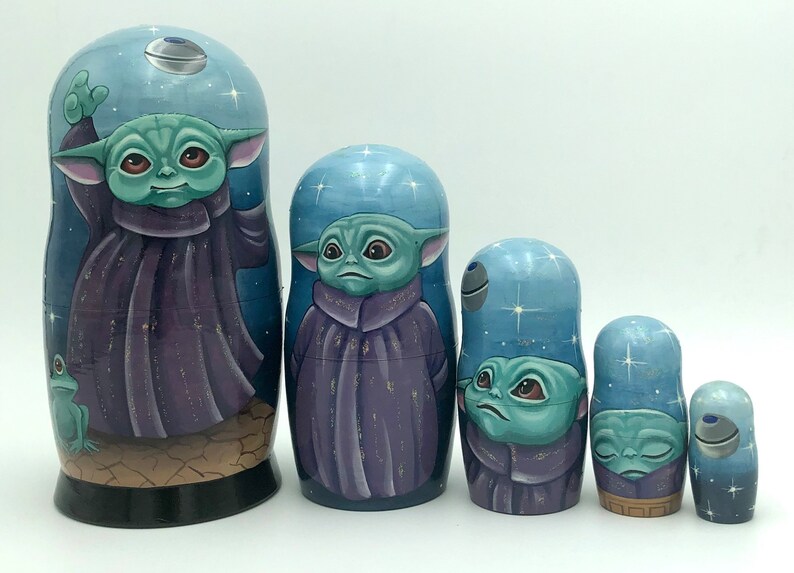 The Mandalorian Grogu Baby Yoda Inspired Nesting Dolls, Stacking Dolls